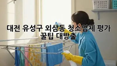 대전 유성구 외삼동 청소업체 평가 💯 꿀팁 대방출! ✨