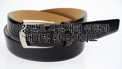 금강벨트 지질재해: 위험과 대비법 완벽 가이드